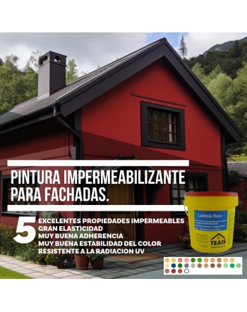 Casa pintada con pintura de fachadas impermeabilizante