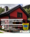 Casa pintada con pintura de fachadas impermeabilizante