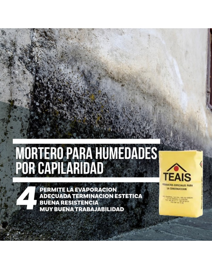 Pared afectada por humedades por capilaridad ideal para la aplicación de un mortero de saneamiento de estas humedades.