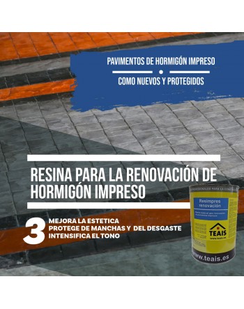 Suelo de hormigón impreso con resina para la renovación aplicada