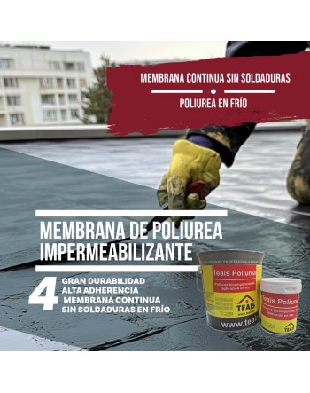 aplicación de membrana impermeabilizante de poliurea en una terraza.