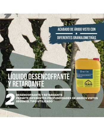 barandilla hecha con moldes utilizando el desencofrante retardante deris