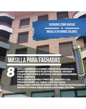 Fachada rehabilitada con la masilla para el rejuntado de piedra en fachadas lastois roca