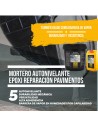 aplicación en un pavimento del mortero epoxi autonivelante de reparación