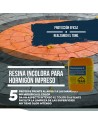 pavimento de hormigón impreso con la resina aplicada