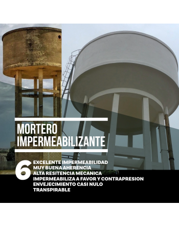 Uso del mortero impermeabilizante en un deposito de agua