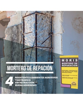 Estructura de hormigón vertical ideal para la aplicación de mortero tixotrópico de reparación
