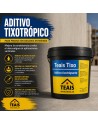 Aditivo tixotrópico para resinas TEAIS TIXO en cubo sobre fondo de obra