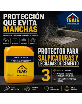 Protector manchas de cemento, protegiendo y facilitando la limpieza después de la lechada.