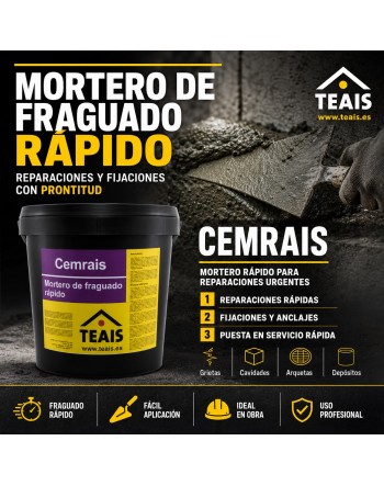 ventajas y envase de CEMRAIS, cemento de fraguado rápido