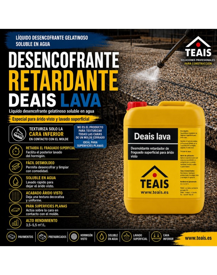 usos, aplicaciones y ventajas del desencofrante retardador para hacer árido visto