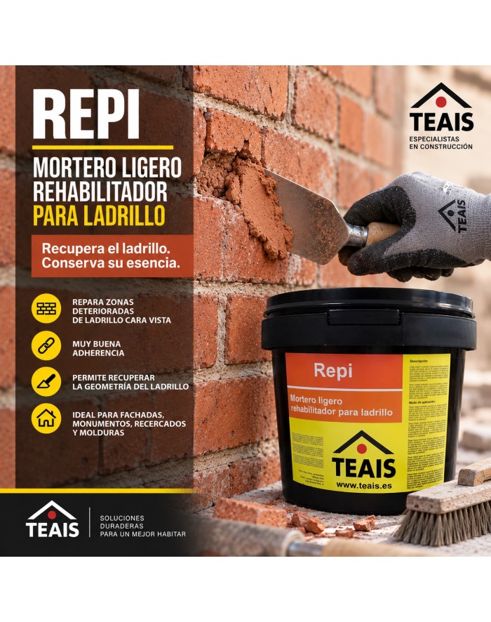Ventajas y aplicación del mortero reparador y rehabilitador de ladrillo cara vista.