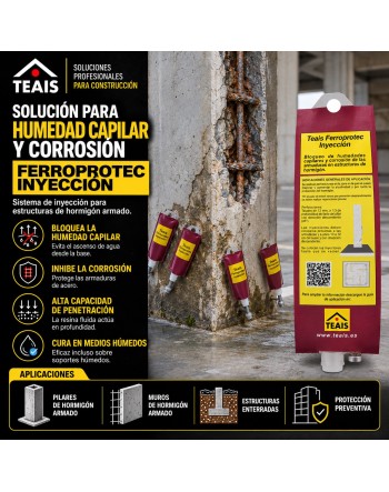 Sistema para bloquear la humedad ascendente por capilaridad de las estructuras de hormigón armado.